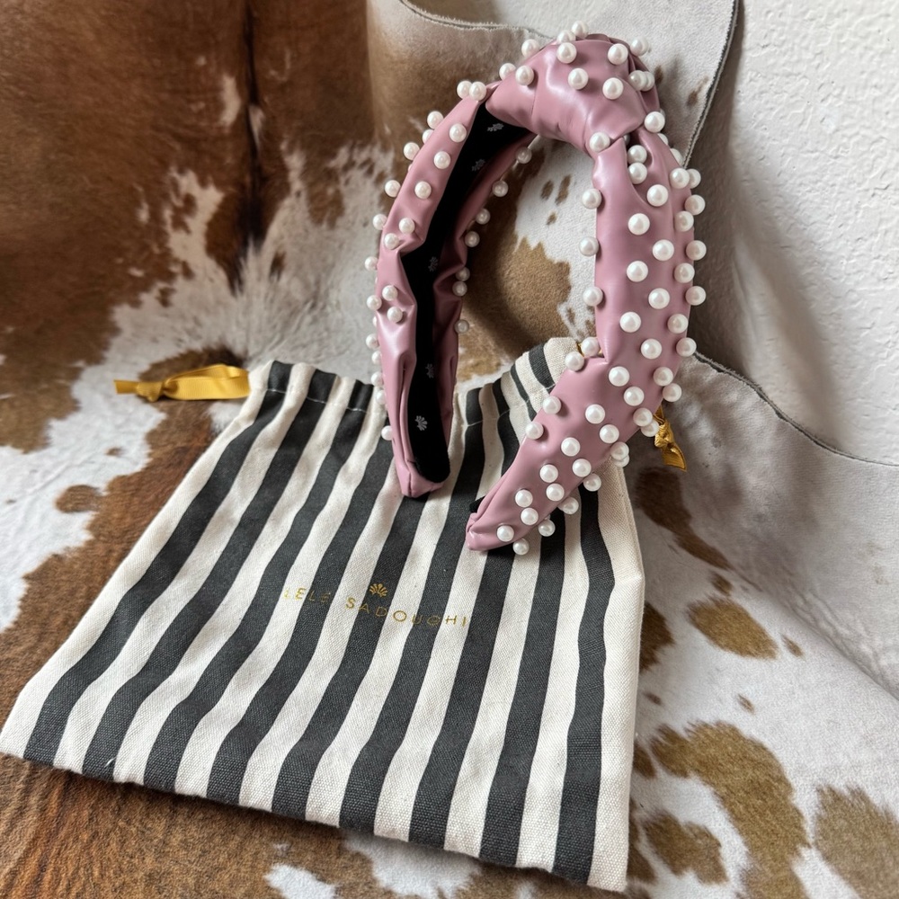Lele Sadoughi Pearl Pink Knot Headband - Picture 2 of 8